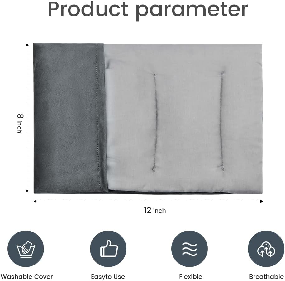 Heating Pad Microwavable with Washable Cover, 8 x 12 Multipurpose Microwave Heating Pad for Neck and Shoulders, Moist Heat Bean Bag Warm Compress for Knee, Muscles, Joints, Wrist, Abdomen (Dark Gray)