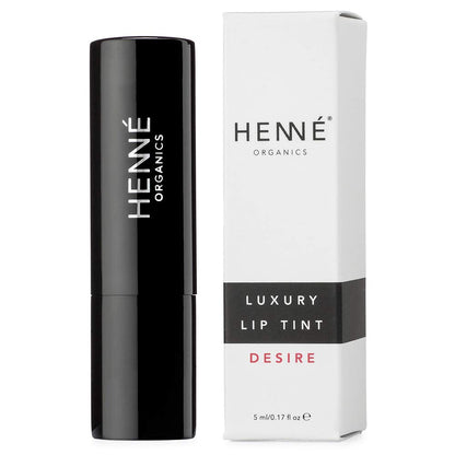Henné Organics Luxury Lip Tint - Moisturizing, Sheer Natural Color - Desire (Red)