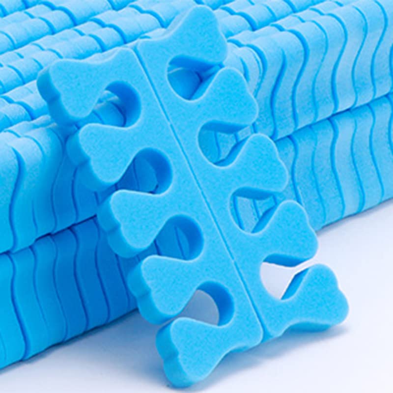100PCS Sponge Toe Separator, Soft Toe Spreader Nail Art Finger Separator Divider Spacer Manicure Pedicure Tool for Nail Polish (Blue)