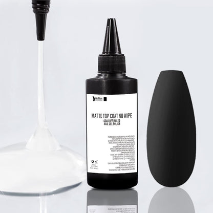 beautilux Gel Matte Top Coat, 100ml Large Capacity No Wipe Matte Top Coat, Soak Off Gel Polish Long-Lasting Prevent Scratches or Chipping, Home Nails DIY Salon 3.5 OZ