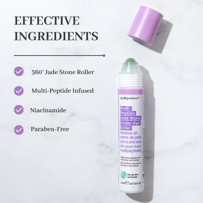 masque BAR My Ingredients Hydrating Under Eye Serum with 360° Jade Stone Roller (Multi-Peptide)