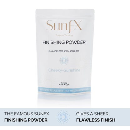 SunFX Post Spray Tan Translucent Finishing Powder | Talc Free | Sunless Tanning Setting Powder | Shimmer | Cheeky-Sunshine - 1lb