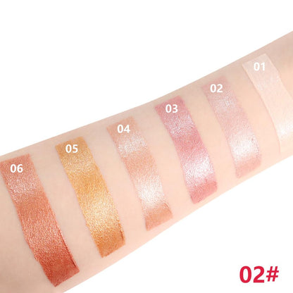 Pale Rose Gold Shimmer Cream Eye Shadow Stick Makeup for Women, Pale Rose Gold Shimmer Matte Eye Shadow Brightener Stick for Eyes Waterproof Eyeshadow Pencil Applicator Blendable for Eye Highlight 02