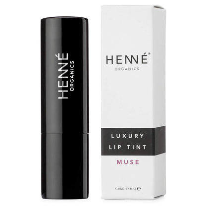 Henné Organics Luxury Lip Tint - Moisturizing, Sheer Natural Color - Muse (Berry Mauve)