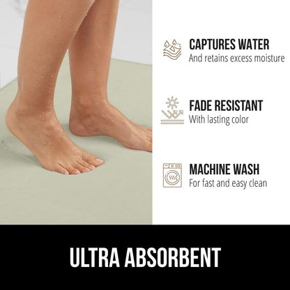 GORILLA GRIP Thick Memory Foam Toilet Rug for Bathroom, Square Shaped Washable, Soft Absorbent Velvet Topside Floor Mats, Machine Wash, Cushioned Luxury Rugs for Bath Room, 22.5x19.5 Sage