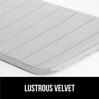 GORILLA GRIP Memory Foam Bath Mat, Soft Absorbent US Designed Bathroom Rug, Gripping Dots Machine Washable Bathmat, Cushioned Floor Mats, Shower Sink Rugs Room Décor Accessories, 30x20 Light Gray