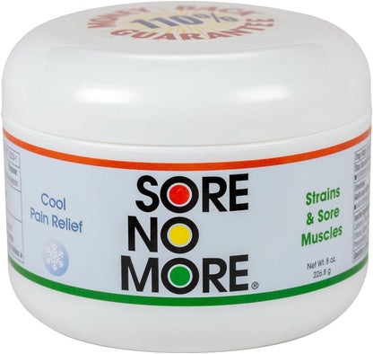 Sore No More Cool Relieving Gel for Aches & Pains in Muscles & Joints associated with Strains, Bruises & Sprains | Absorbs Quickly with a Refreshing Lemon Aroma | 8 oz Jar