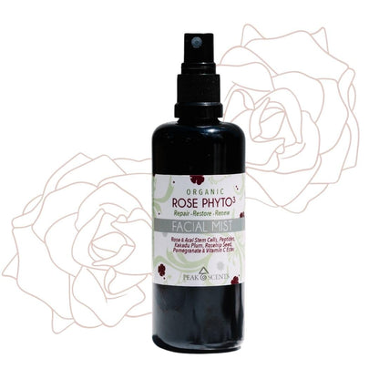 Organic & Vegan Rose Phyto³ Water Facial Spray - Moisturizing Face Mist & Setting Spray, Soothing, Hydrating Mist Rose Water For Face - Great for Facial Massaging (4 oz)
