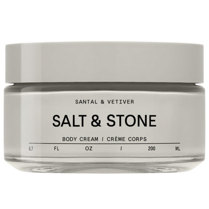 Salt & Stone Body Cream – Santal & Vetiver | Hydrating Formula with Seaweed Extracts, Spirulina & Squalane | Deep Hydration, Skin Barrier Support & Healthy Glow | for all Skin Types (6.7 fl oz)