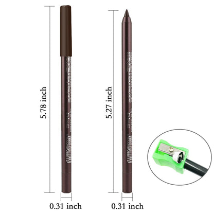 evpct Brown Eyeliner Pencils for Eyes, Dark Brown Colored Eye Liner Pencil Pen Makeup Waterproof Smudge Proof, Colored Gel Waterline Eyeliner Liquid, Face Eye Paint Stick Lipstick Halloween Makeup 02