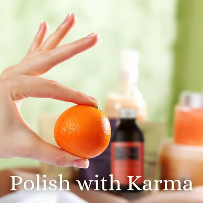 Karma Organic Nail Polish Remover with Soybean Oil and Orange Blossom Oil- Non Toxic, Vegan, Cruelty Free, Acetone Free – Nails Strengthener for Fingernails – 4 fl. Oz