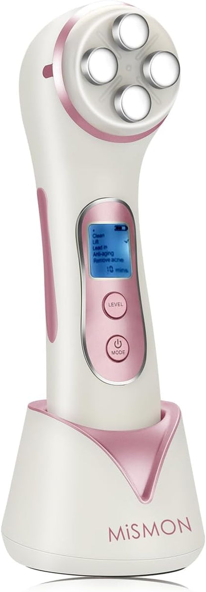 MiSMON High Frequency Facial Machine Light Theraphy Micro-current Device, 5 in 1 Multifunctional Facial Massager for Face