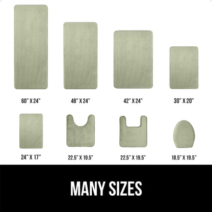 GORILLA GRIP Memory Foam Bath Mat, Soft Absorbent Velvet Bathroom Mats, Durable Dots on Underside, Machine Washable Bathmat, Carpet Rug Room Decor for Shower Tub Floor RV, 36x24 Rugs, Sage