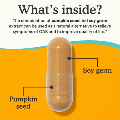 Because Bladder Relief Supplement with Pumpkin Seed Extract - 60 Capsules (1 Bottle) - Helps Reduce Urgency & Frequency, Supports Strong Pelvic Floor Muscles, Vegan & Non-GMO, Made in The USA