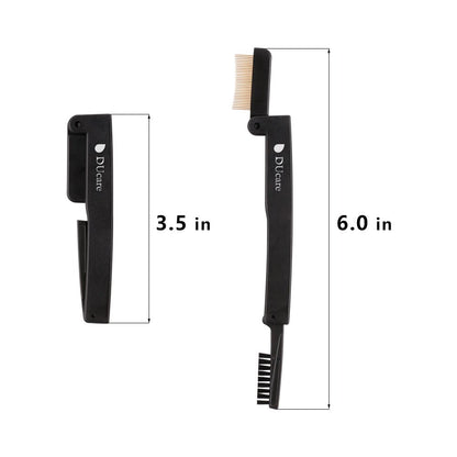 DUcare Eyelash Comb Separator Eyelashes Eyebrow Mascara Brush Applicator Eyelash Definer With Comb Cover Cosmetic Brushes Tool (Black)