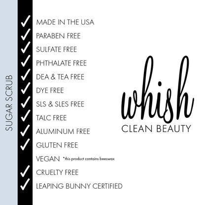 Whish Beauty Kabosu Sea Salt Sugar Scrub - Exfoliating Body Scrub for Women - Brown Sugar Exfoliator with Raspberry, Aloe & Shea Butter - Paraben & Sulfate Free - 8 oz