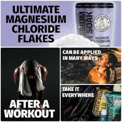 3 Pack Bundle: Coach Soak Recovery Bath Soak, Epsom Salt Bulk, Bath Salts Bulk, 3 Pack Bundle, Total of 9 Pounds (Eucalyptus, Lavender, Citrus)