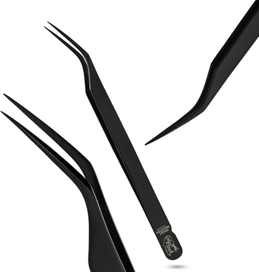 My Lash Tools New Isolation Lash Tweezers For Eyelash Extensions Best for Individual Isolation & Classic Lashes Japanese Stainless Steel Lightweight Precision Lashing Twisers (1pc, Black)