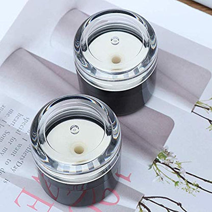 Empty Loose Powder box with Mirror Travel Portable Powder Case with Mushroom Sponge Puff DIY Cosmetic Foundation Powder Case Blusher Finishing Powder Jar Container (1pcs with 4 replacement sponges)