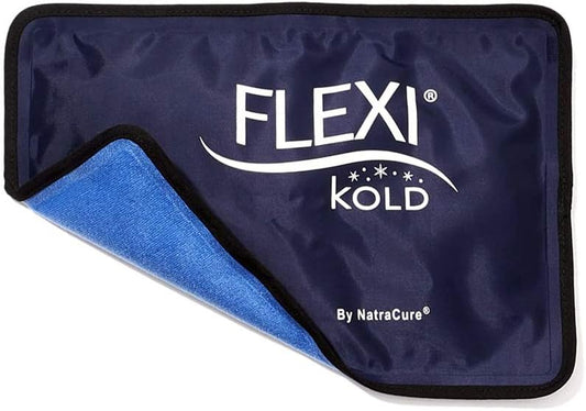 FlexiKold Reusable Gel Ice Pack with Straps – Cold Compress Pack for Injuries – Flexible Medical Ice Wrap for Back, Shoulders, Legs, Knees, Sciatica, Muscle Pain – Half Size