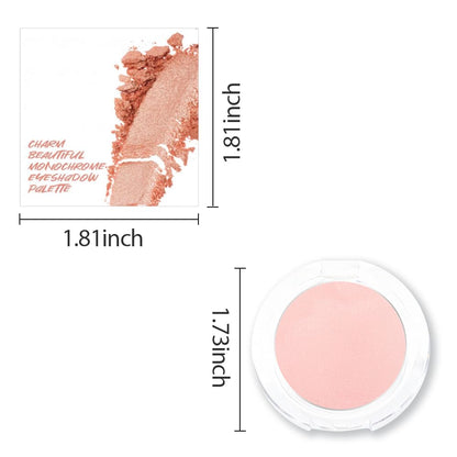 Single Mini Pressed Eyeshadow Makeup Palette, Nude Pink Sparkle Shimmer Glitter Monochrome Cream Eye shadows Palette Brightener Makeup for Older Women, Pigmented Waterproof 01#