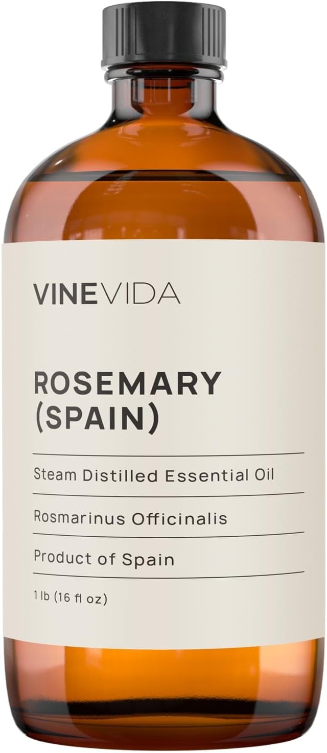 VINEVIDA Rosemary Spain Essential Oil - 16 oz - Undiluted - DIY Candle Scents - Bulk for Soap Making