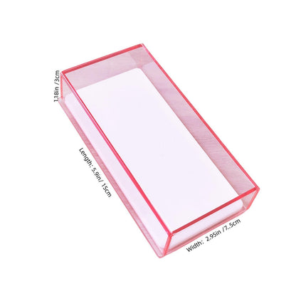 Eyelash Grafting Pallet with Cover, Dust-proof Acrylic Lash Tile holder, Eyelash Extensions Storage Gasket Pads (Transparent Pink S)