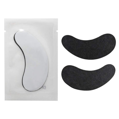 100 Pairs Set Under Eye Pads Disposable Eye Gel Patches for Eyelash Extensions Tool Kit, Black Film