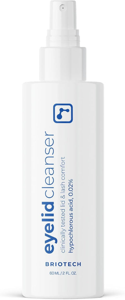 BRIOTECH Eyelid Cleanser, Hypochlorous Acid Spray, Lid & Eyelash Cleanser, Soothe Sensitivities, Calm Redness & Bumps, Support Against Irritation, Vegan, Travel Size 2 Fl oz (1 Pack)
