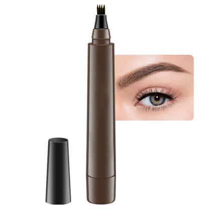 Eyebrow Ink Pencil by Brow Stylist -Micro 4 Point Brow Pen Lift & Snatch Eyebrow Pen Kits,Long-Lasting Waterproof Natural Eyebrow Hair (B-1Pc 02# Dark brown)