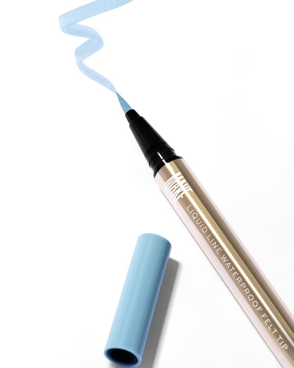 MAKE Beauty Liquid Line Waterproof Liquid Eyeliner Pen. Smudge-Proof Felt Tip for Precise Application of Lines, Wings, and Graphics. Long Lasting Eye Liner - Shade, New Sky