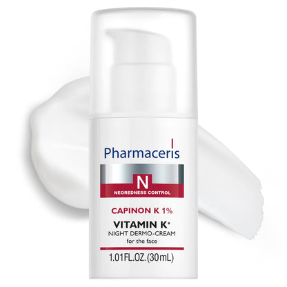 Vitamin K Redness Reducing Night Cream – Redness Calming, Deep Hydration & Skin Recovery, Post-Procedure Aftercare, Moisturizer for Sensitive Skin Prone to Reactivity, CAPINON K 1.01 fl oz