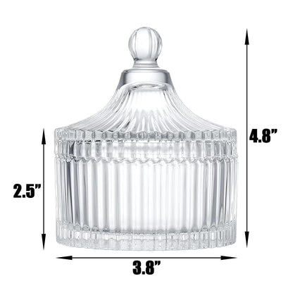 Ultra Soft Powder Puff and Container 3.3" High Density Velvet Dusting Washable Reusable Powder Puff,Bathroom Dressing Table Cotton Swab Storage Jar(Clear)