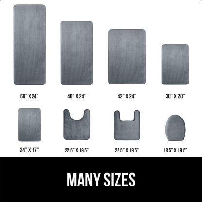 GORILLA GRIP Memory Foam Bath Rugs, Soft Absorbent Velvet Bathroom Mats, Durable Dots on Underside, Machine Washable Bathmat, Carpet Rug Room Decor for Shower Floor, 36x24 Mat, Graphite Gray