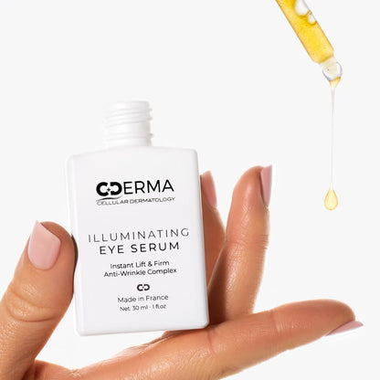 Anti Aging Eye Serum Reduces Wrinkles, Fine Lines, Puffiness & Dark Under Eye Bags. Instant Lift & Firm - Made in France, 1 fl oz