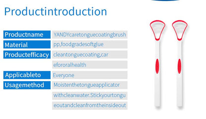 YANDY Tongue scraper, tongue brush for adults and children,easy to use,freshens breath and helps eliminate bad breath (Pack of 2)