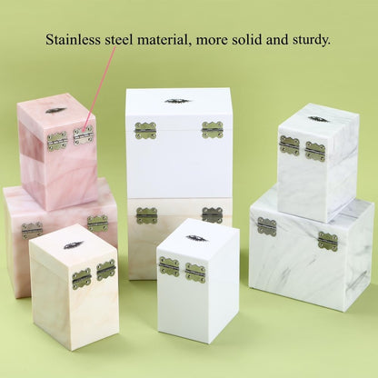 10 Layers Acrylic Eyelash Storage Box, Makeup Eyelashes Extension Close-Packed Display with 10 Pallets, Grafting False Eyelashes Glue Pallet Holder Display Organizer (Marble White)