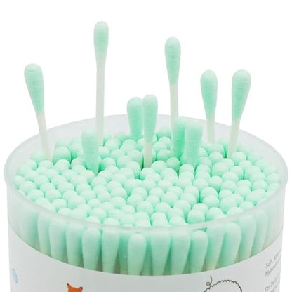 Green cotton swabs precision pointed