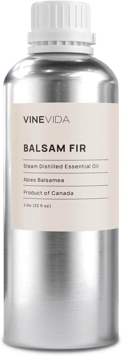 VINEVIDA Balsam Fir Essential Oil 32 oz - Undiluted Balsam Fir Oil 32 oz - Balsam Fir Candle Oil Scent - DIY Candle Scents Candlemaking - Bulk Essential Oil Soap Making Safe Skin 946.36 ml