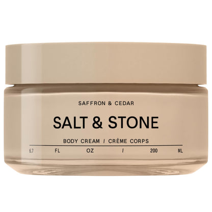 Salt & Stone Body Cream – Saffron & Cedar | Hydrating Formula with Seaweed Extracts, Spirulina & Squalane | Deep Hydration, Skin Barrier Support & Healthy Glow | for all Skin Types (6.7 fl oz)