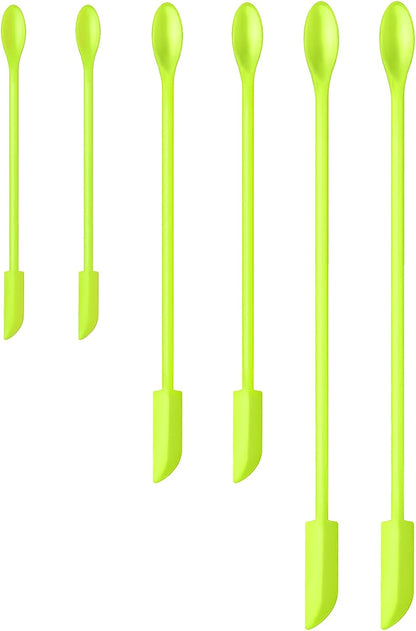 Silicone Spatula Set (6Pcs) - Mini Scraper Tool for Beauty & Food （Reach Every Last Drop - Multi-Size Spatulas for Makeup Jars, Lotion Bottles & Kitchen Containers）