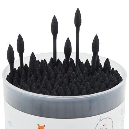 Black cotton swabs precision pointed