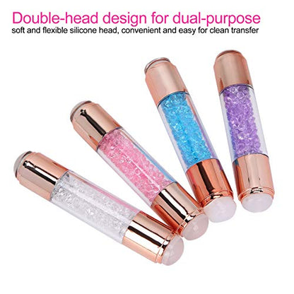 4Sets Manicure Art Stampers Silicone Stamp Pens Nail Stamping Plates Double Ended W/Nail Seal Plate Manicure Stamp Pen for home nail salon use