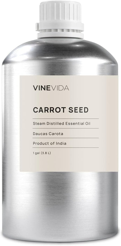 VINEVIDA Carrot Seed Essential Oil - Gallon Carrot Seed Oil Undiluted - Bulk Gallon Essential Oil Soap Making Safe Skin - DIY Candle Scents Candlemaking Scents - 8 lbs Carrot Seed Oil 3948.87 ml