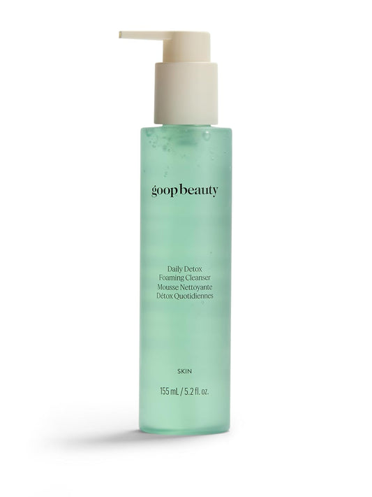 goop Beauty Daily Detox Foaming Cleanser | Hydrating Face Wash to Remove Makeup, Oil, & Dirt | Malachite, AHAs, & Glycerin | 5.2 fl oz