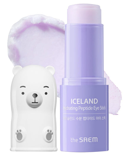 THESAEM Iceland Hydrating Peptide Eye Stick 0.24oz - Elasticity, Cooling, Moisturizing Eye Balm for Loose Skin – Under Eye Treatment - Balm to Smooth Skin Texture - Daisy Flower Scent