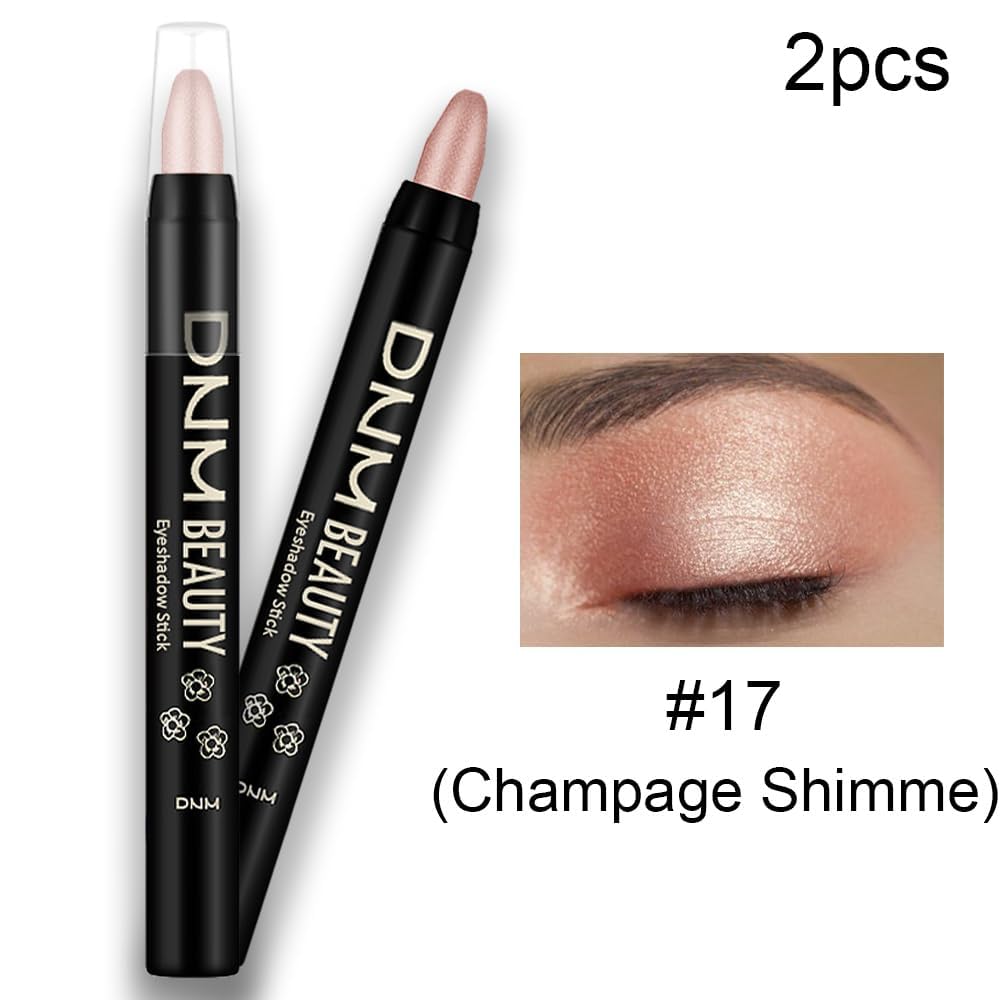evpct 2Pcs Cream Eyeshadow Sticks Set for Eyes Waterproof, Champagne Shimmer Matte Eye shadow Stick Pencil Pen Bulk sombras en crema para ojos 17+17