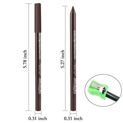 evpct 3Pcs Dark Brown & Brown & Dark Coffee Gel Glitter Matte Metallic Eyeliner Pencils Set for Women Waterproof Smudge Proof lapiz de ojos delineador de ojos contra el agua Eye Liner Makeup 02 16 23