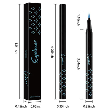 Sky Blue Metallic Glitter Liquid Eyeliner Pen – Long-Lasting Sparkly Waterproof Eyeliner for Women & Men – Tattoo-Effect Eye Makeup for Parties – Delineador de ojos líquido con 08