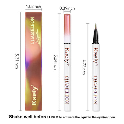 evpct Chameleon Duo Chrome Liquid Eyeliner, Rose Bronzer Flare Glitter Metallic Shimmer Liquid Eyeliner, Multichrome Color Shift, Long Lasting Waterproof Eye Liner Eyeshadow Pencil Face Glitter Makeup